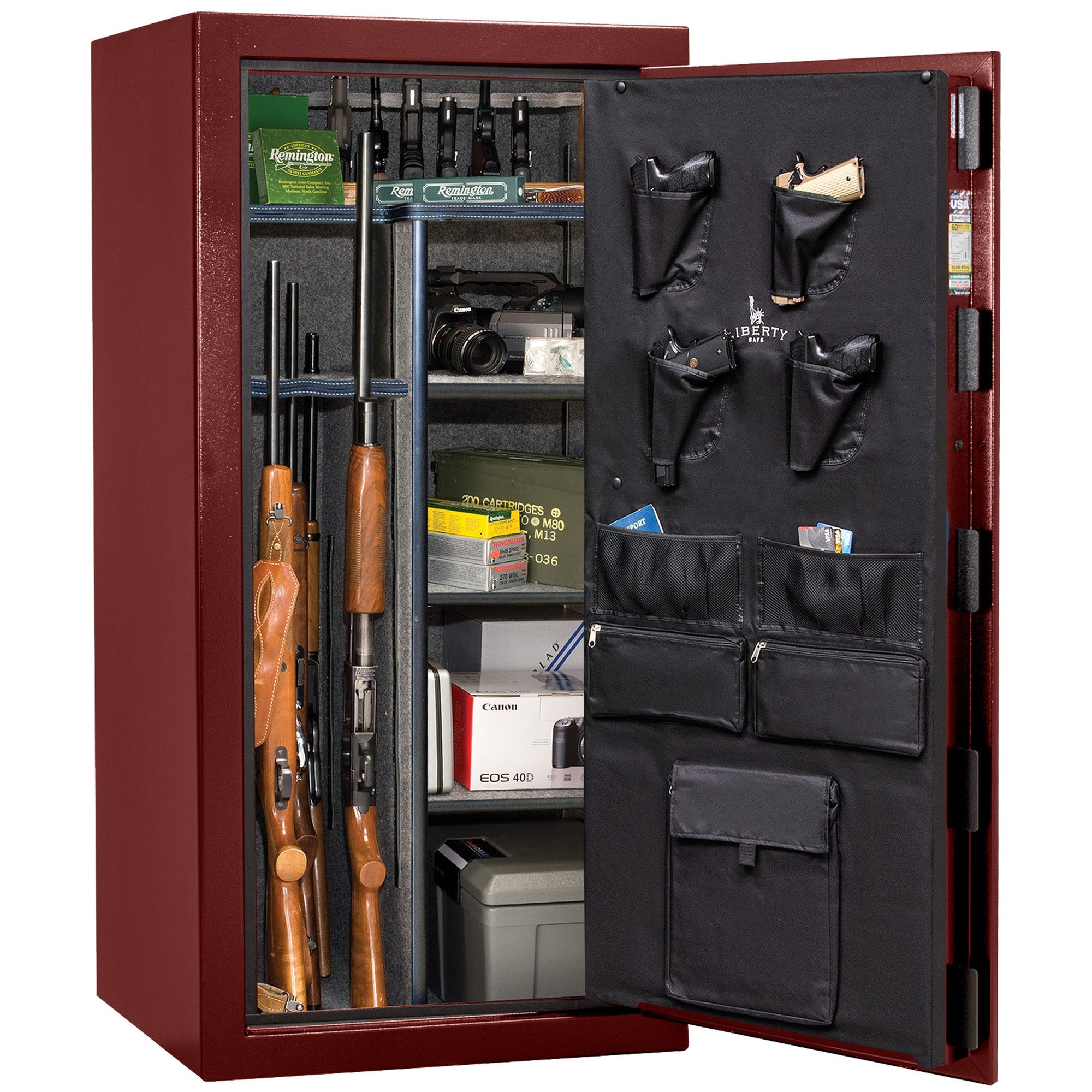 USA Series | Level 3 Security | 60 Minute Fire Rating | 30 | Dimensions: 60.5"(H) x 30"(W) x 22"(D) | Burgundy Marble | Electronic Lock - Closed